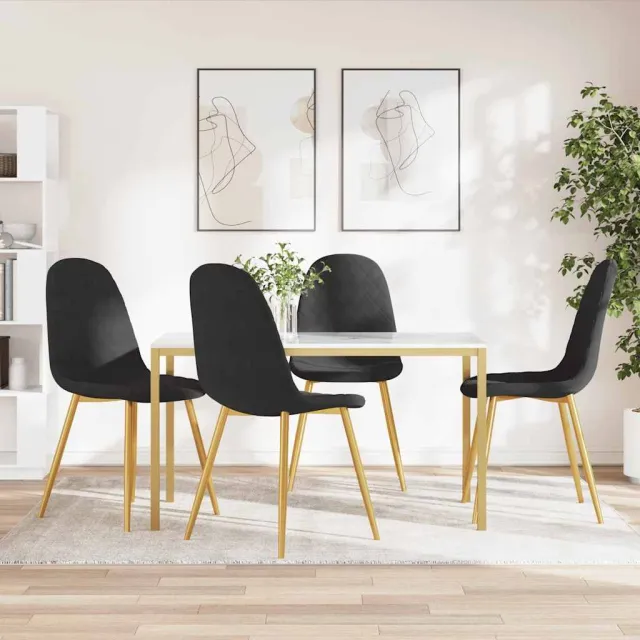 vidaXL Eetkamerstoelen 4 st fluweel zwart