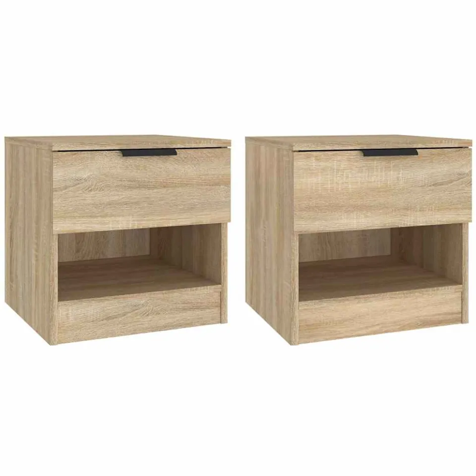 vidaXL Nachtkastjes 2 st bewerkt hout sonoma eikenkleurig, foto 3