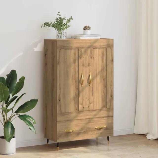 vidaXL Highboard Artisan Eiken 69,5 x 31 x 115 cm Bewerkt hout Bruin