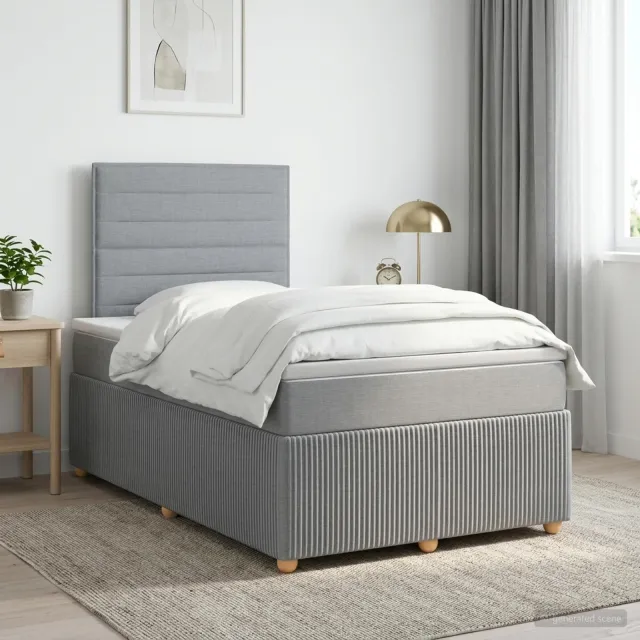 vidaXL Boxspringbed met matras Lichtgrijs 120 x 200 cm Stof