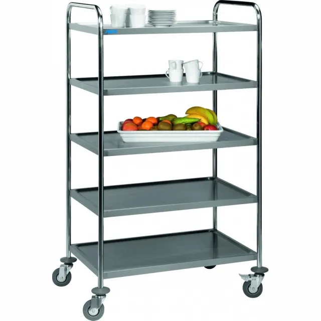 Saro RVS serveerwagen | 86(b) x 54(d) x 154(h) cm