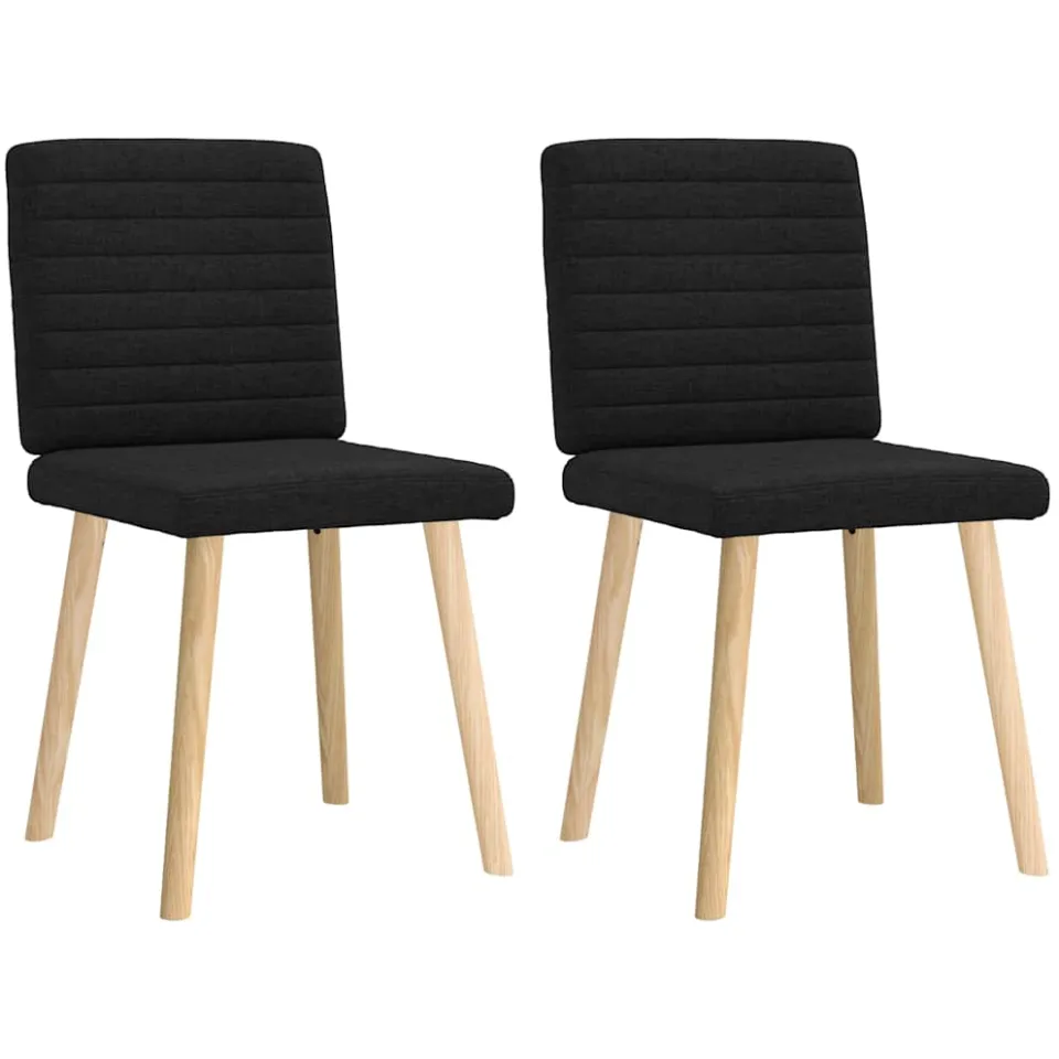 vidaXL Eetkamerstoelen 2 st stof zwart