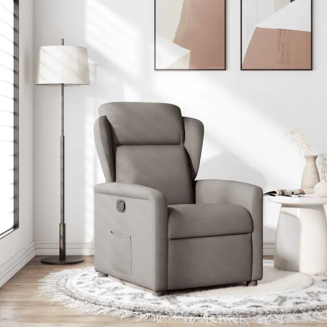 vidaXL Fauteuil verstelbaar stof taupe