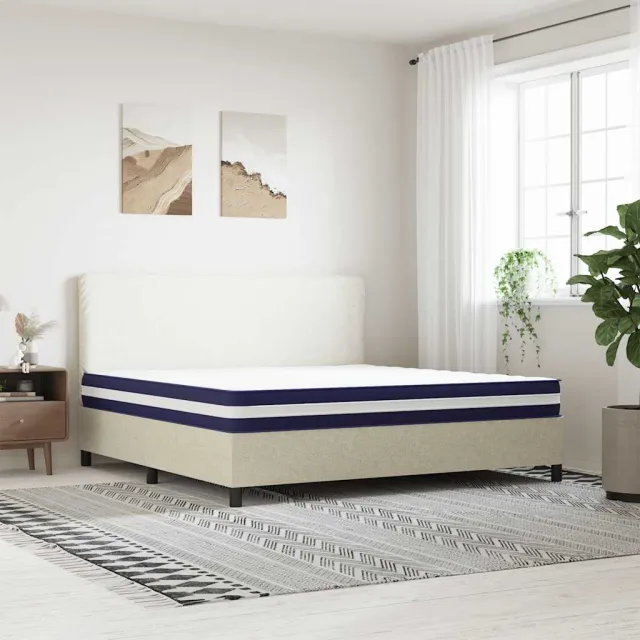 vidaXL Pocketveringmatras middelhard-hard 200x200 cm Wit