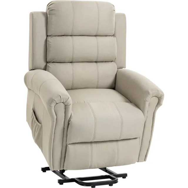 Homona Elektrische sta-opfauteuil - Met 8 massagepunten en lendenverwarming - USB-aansluiting - 87 x 87,5 x 108 cm - Beige