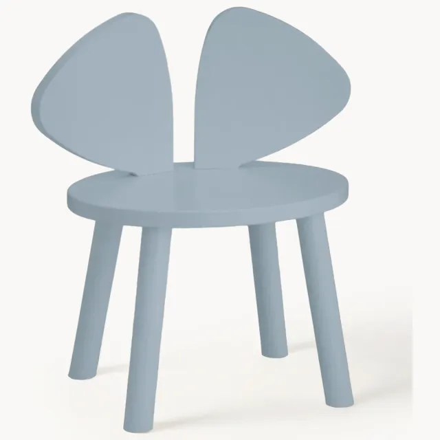 Nofred Kinderstoel Mouse van hout Lichtblauw