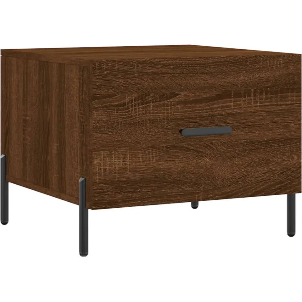 vidaXL Salontafel 50x50x40 cm bewerkt hout bruin eikenkleur