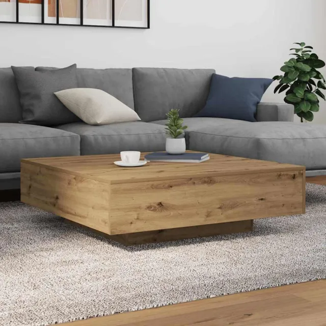 vidaXL Salontafel met LED Stripverlichting Artisanaal eiken, foto 2