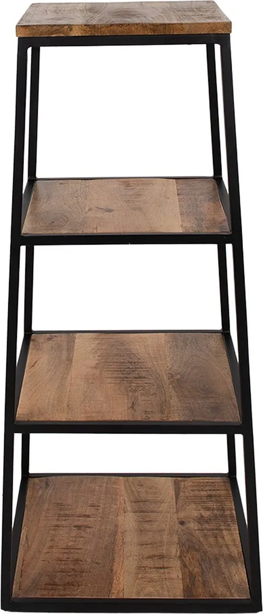 Clayre & Eef Boekenkast 40x40x90 cm Bruin Zwart Hout Ijzer Wandkast