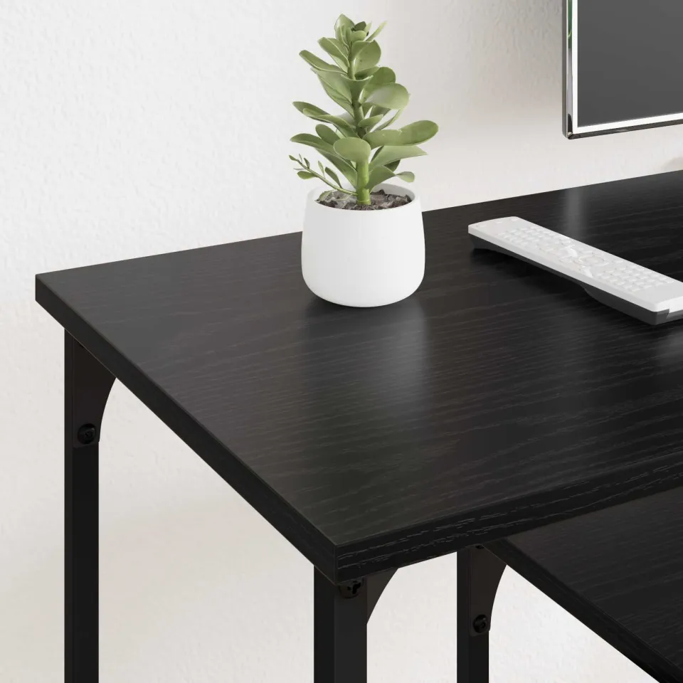 vidaXL TV-kast Zwart Eiken 102 x 35 x 45,5 cm Gemonteerd hout en ijzer, foto 4