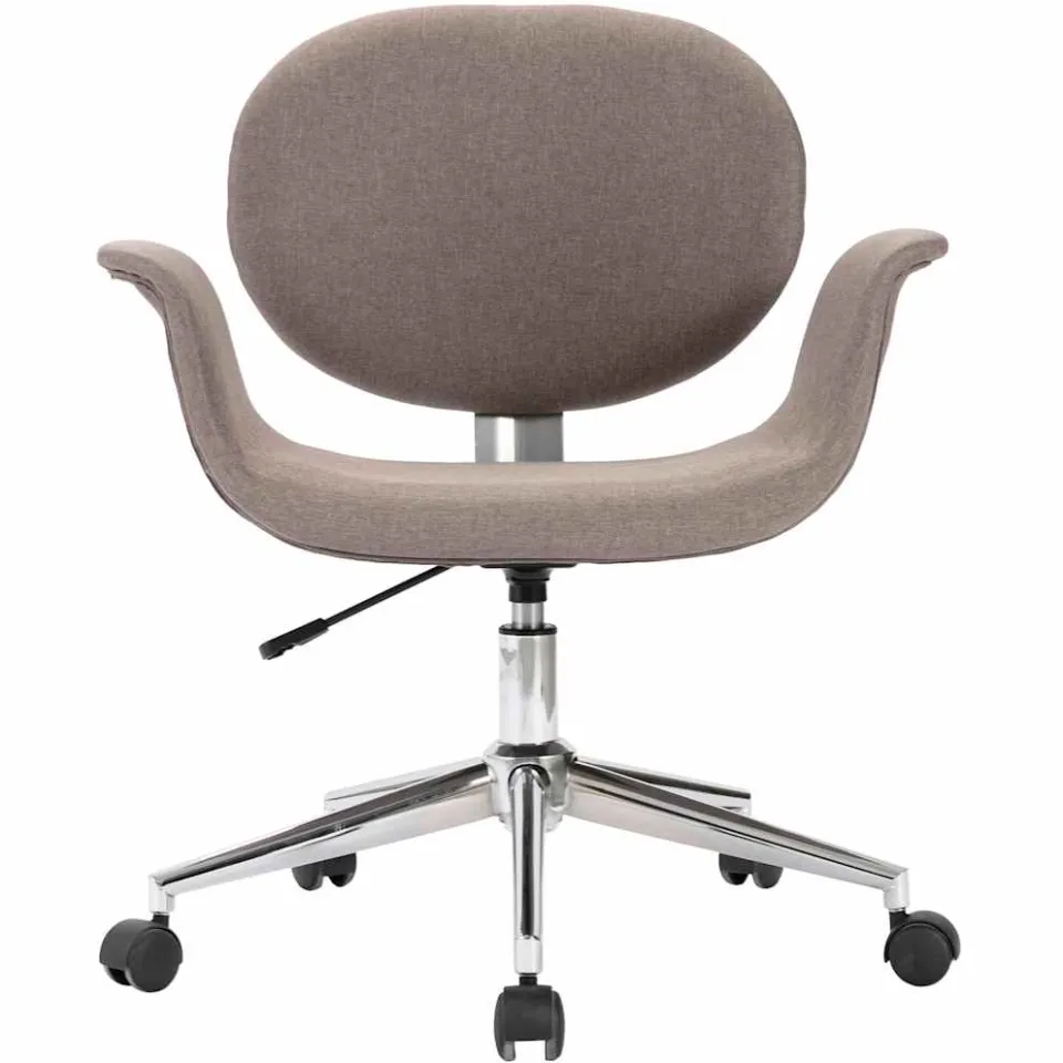vidaXL Eetkamerstoelen draaibaar 2 st stof taupe