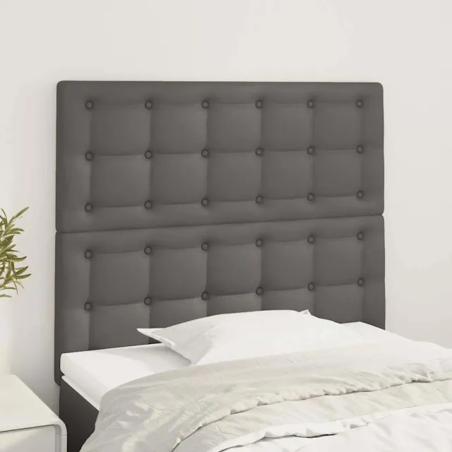 vidaXL Hoofdbord grijs 100x5x118/128 cm kunstleer