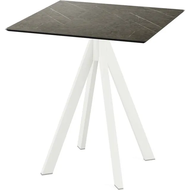 Giga Meubel Tuintafel Midnight Marble Infinity Wit Frame HPL 70x70cm - Giga Meubel Zwart