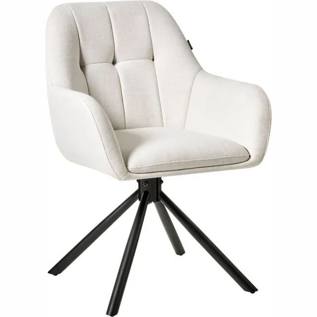 Beliani UBLY - Eetkamerstoel - Gebroken wit - Polyester