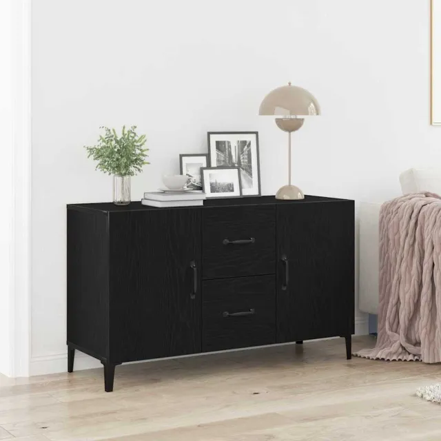 vidaXL Dressoir Zwart Eiken 100 x 36 x 60 cm Bewerkt hout