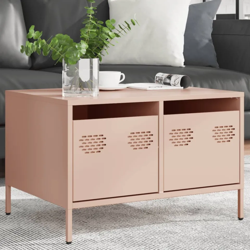vidaXL Tv-meubel 68x50x43,5 cm koudgewalst staal roze, foto 2