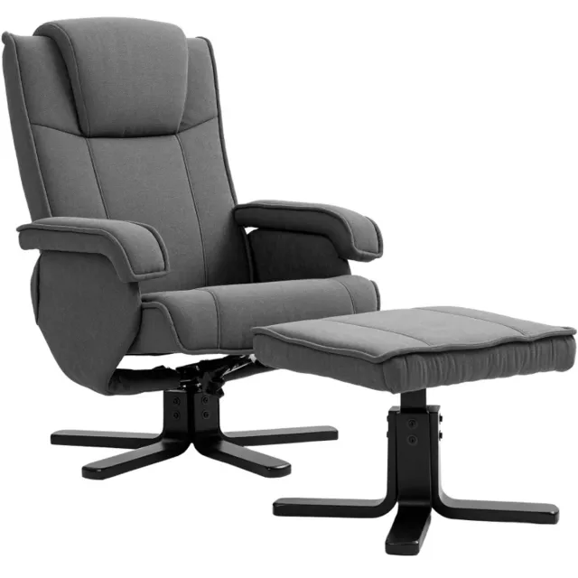 ZYLARO Relaxfauteuil met Voetenbank - 360° Draaibaar - Kantelbaar tot 135° - Verstelbare Rugleuning - tot 120 kg - Fluweelachtige Bekleding -Relaxstoel - TV Stoel - Loungestoel - Leesstoel - Grijs Donkergrijs