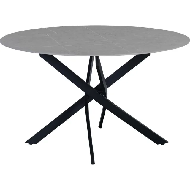 Dimehouse Eettafel Vivian marmerlook grijs 130 x 130 x 76 cm - Marmer - Modern - Rond