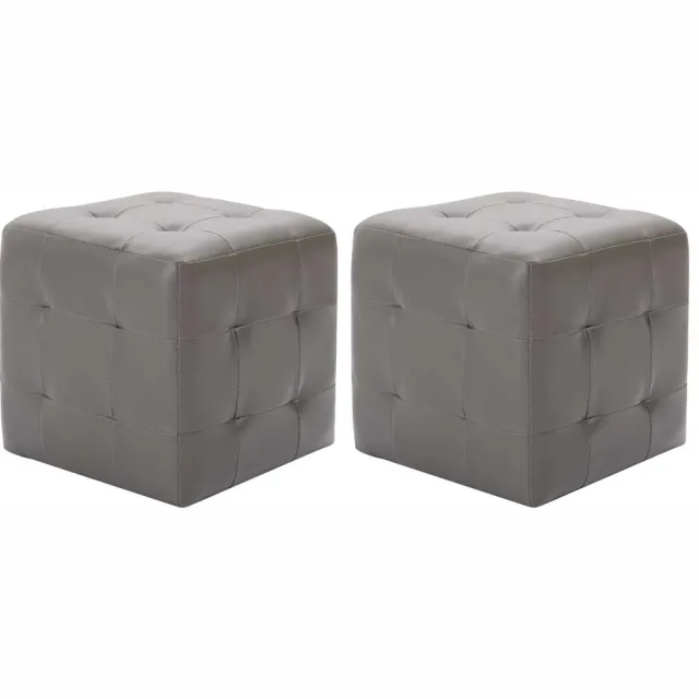 vidaXL Nachtkastjes 2 st 30x30x30 cm kunstleer grijs