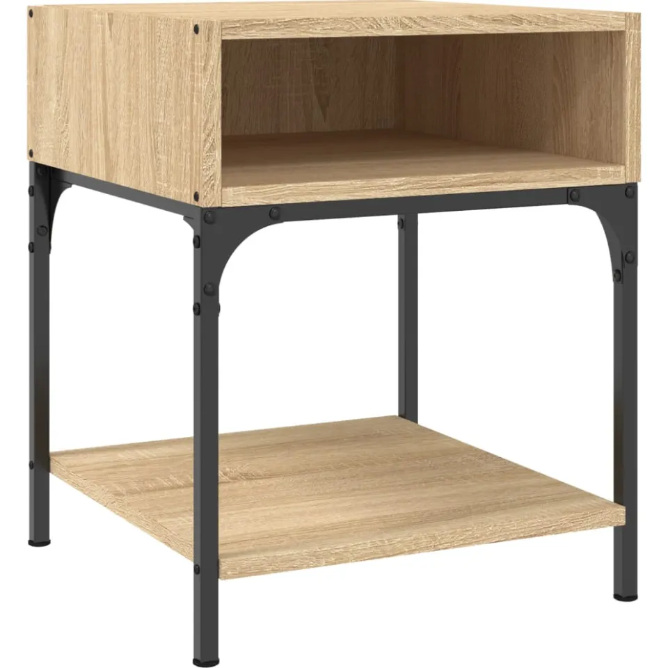 vidaXL Nachtkastjes 2 st 40x41x50 cm bewerkt hout sonoma eikenkleurig Bruin
