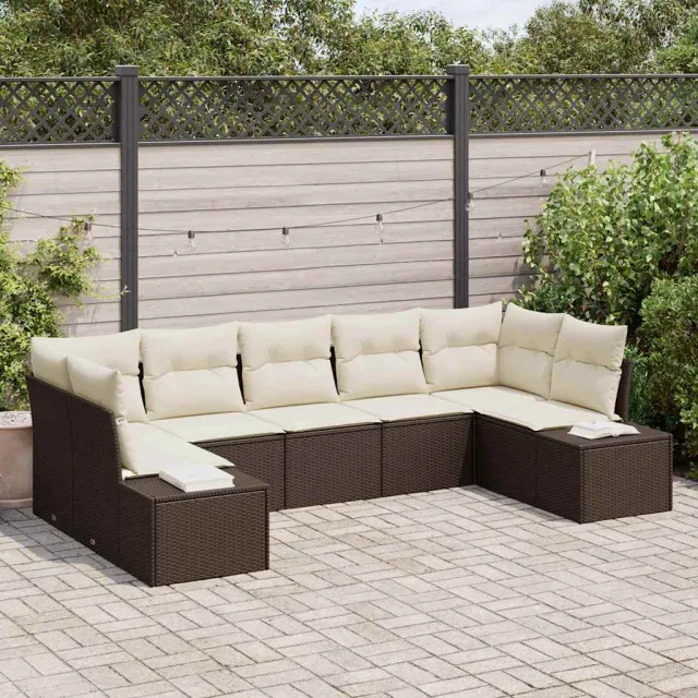 vidaXL Tuin Sofa Set 7 st Bruin poly rattan, foto 2