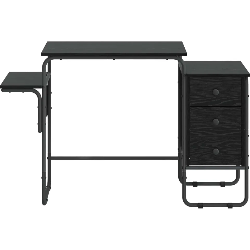 vidaXL Bureau met opbergruimte Zwart eiken 120 x 50 x 75 cm, foto 4