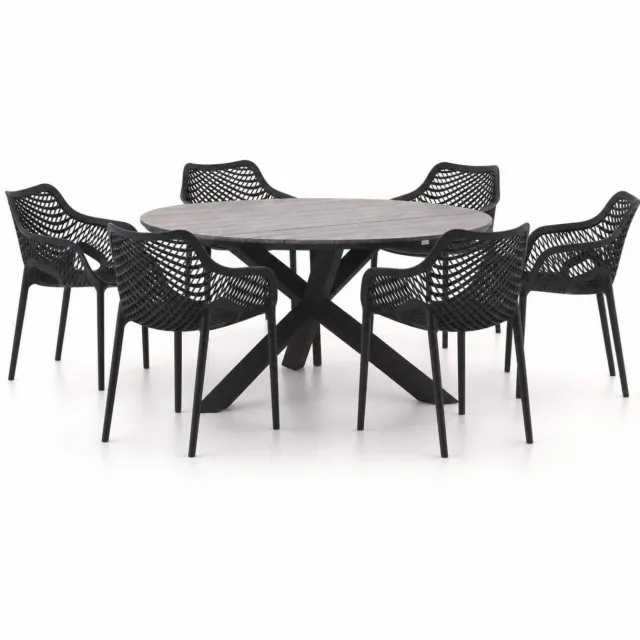 Forza Furniture Forza Ripi/Fidenza ø149cm dining tuinset 7-delig stapelbaar, foto 2