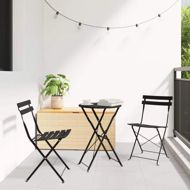 vidaXL Vouw Bistro Set 3 st Antraciet Staal Anthraciet