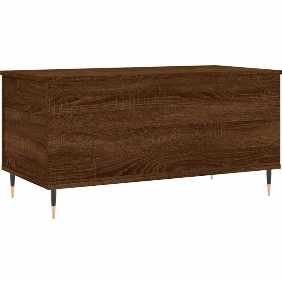vidaXL Salontafel 90x44,5x45 cm bewerkt hout bruin eikenkleur
