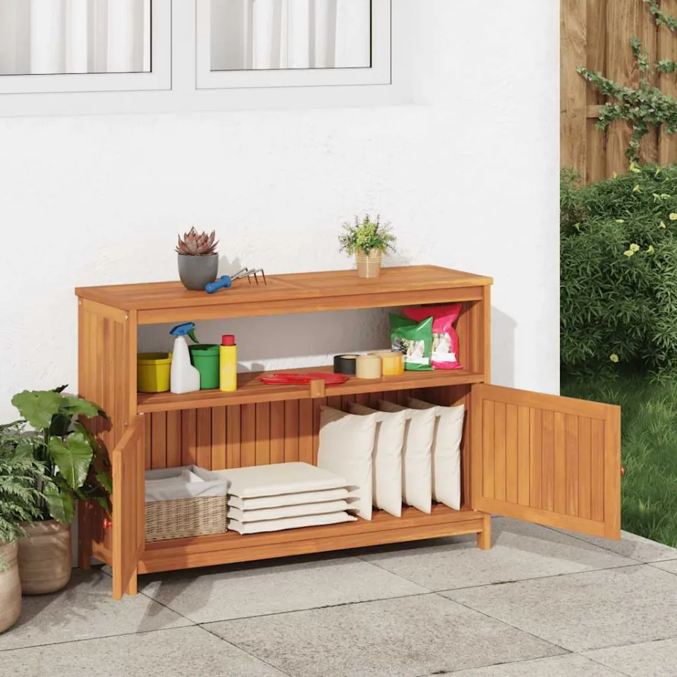 vidaXL Tuinwandtafel 110x35x75 cm massief acaciahout bruin, foto 4