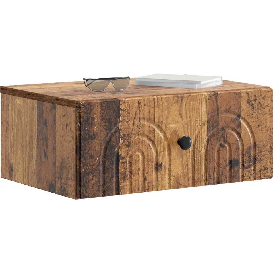 vidaXL Wandbeugel Bedkast 2 st Oud hout 49 x 34,5 x 20 cm Bewerkt hout Bruin