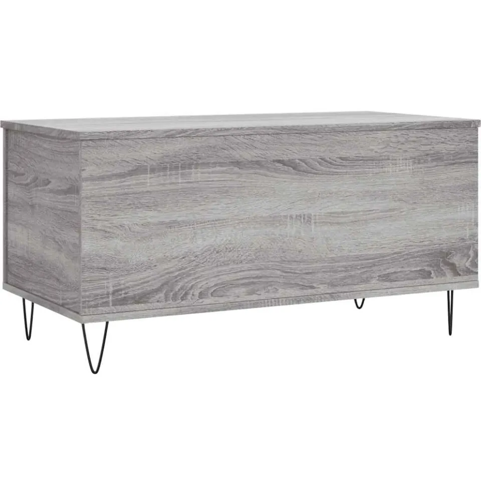 vidaXL Salontafel 90x44,5x45 cm bewerkt hout grijs sonoma eikenkleurig