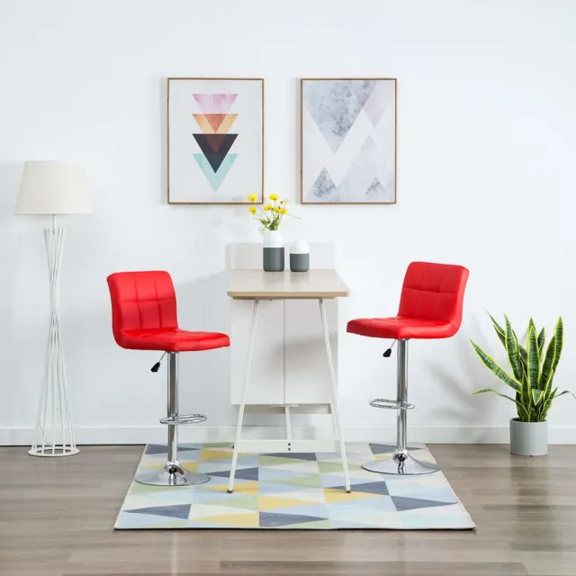 vidaXL Barstoelen 2 st kunstleer rood, foto 2
