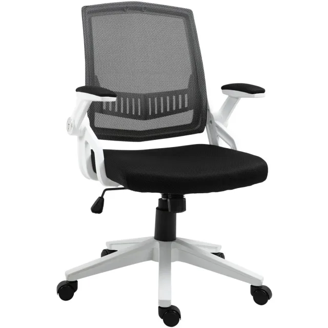 Roossentials bureaustoel - Office chair - Kantoorstoel - Voor kantoor - Kantelfunctie, Verstelbare hoogte en gebogen rugleuning - Foam - Zwart