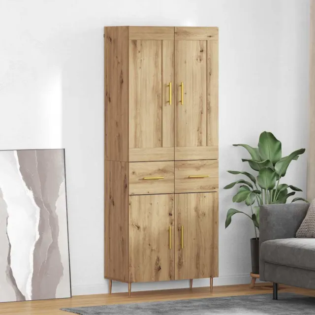 vidaXL Hoge kast Artisan Eiken 69,5 x 34 x 180 cm Bewerkt hout, foto 2
