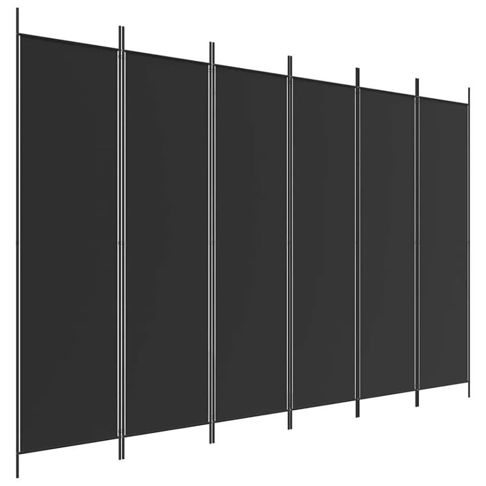 vidaXL Kamerscherm met 6 panelen 300x200 cm stof zwart