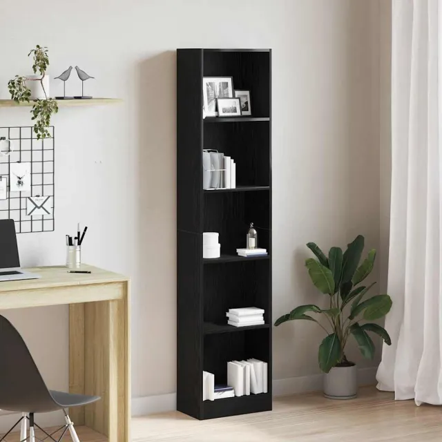 vidaXL Boekenkast Zwart Eiken 40x24x176 cm Engineered Wood Bruin