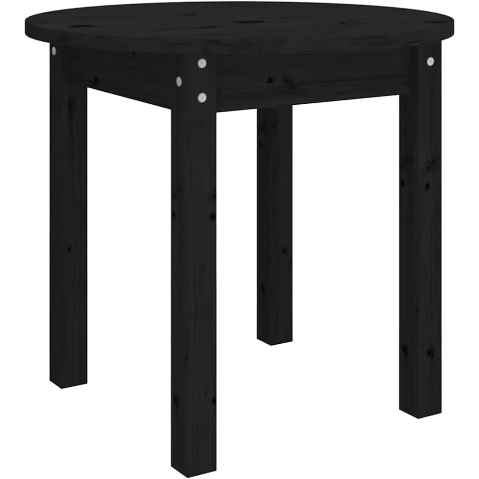 vidaXL Salontafel Ø 45x40 cm massief grenenhout zwart