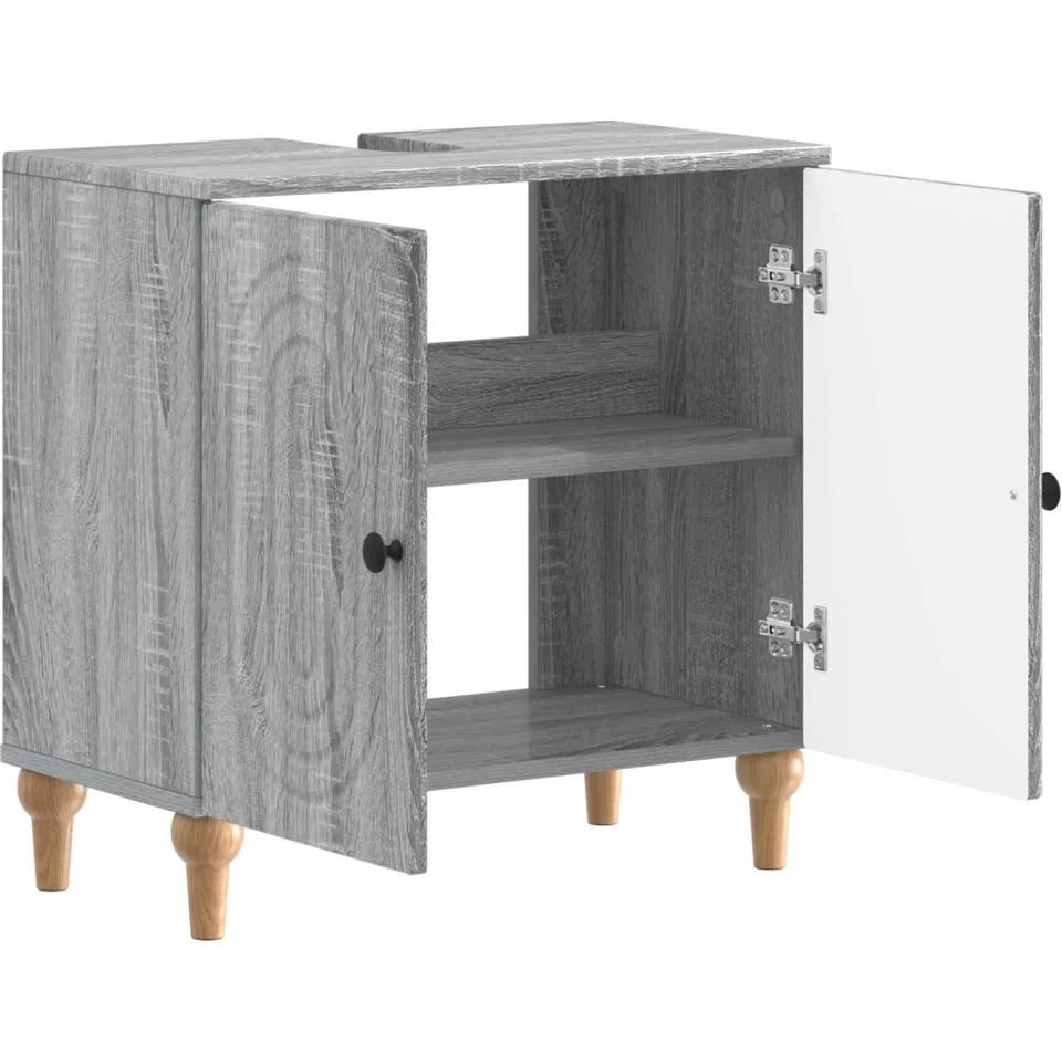 vidaXL Badkamer wastafelkast ALKMAAR Grijs Sonoma 59,5 x 31,5 x 59 cm