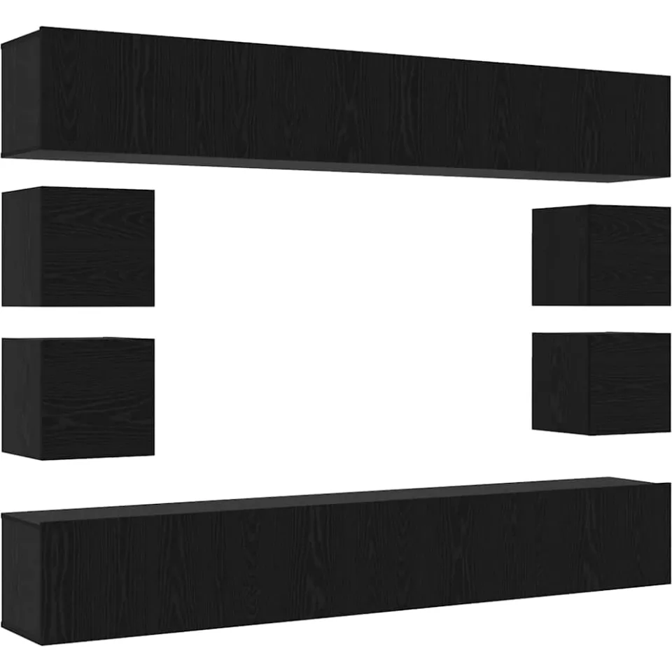 vidaXL Tv-meubelset 8 st Zwart Eiken, foto 3
