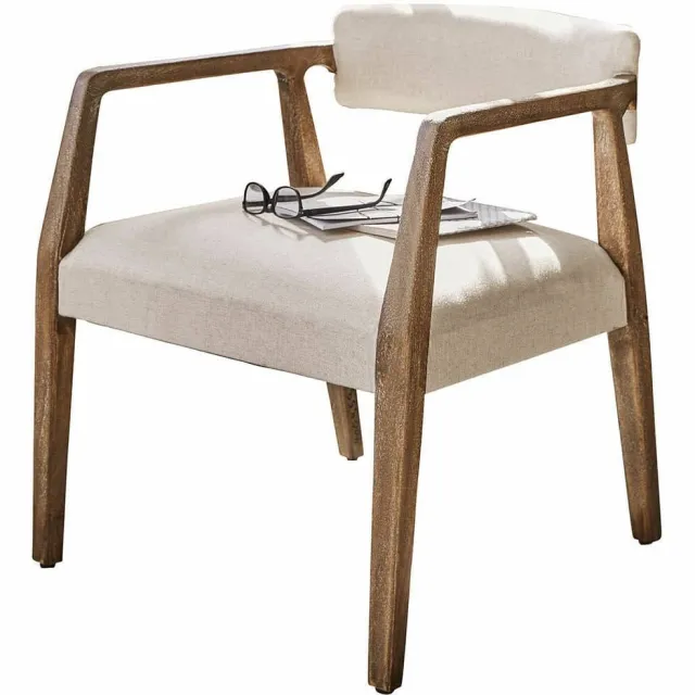 Loberon Fauteuil Bronwyn bruin/crème