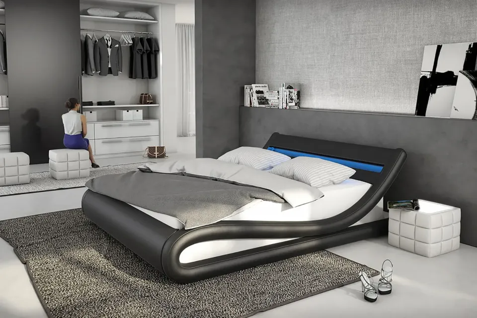 bed Juan zwart met led, foto 2