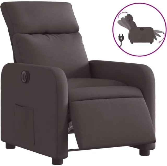 vidaXL Fauteuil - verstelbaar - elektrisch - stof - donkerbruin