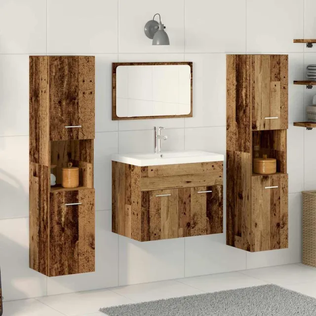 vidaXL Badkamermeubelset 4 st Oud Hout 60 x 38,5 x 46 cm Bewerkt hout bruin, foto 2