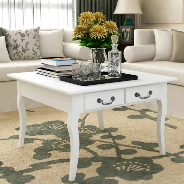 vidaXL Salontafel met 4 lades wit, foto 2