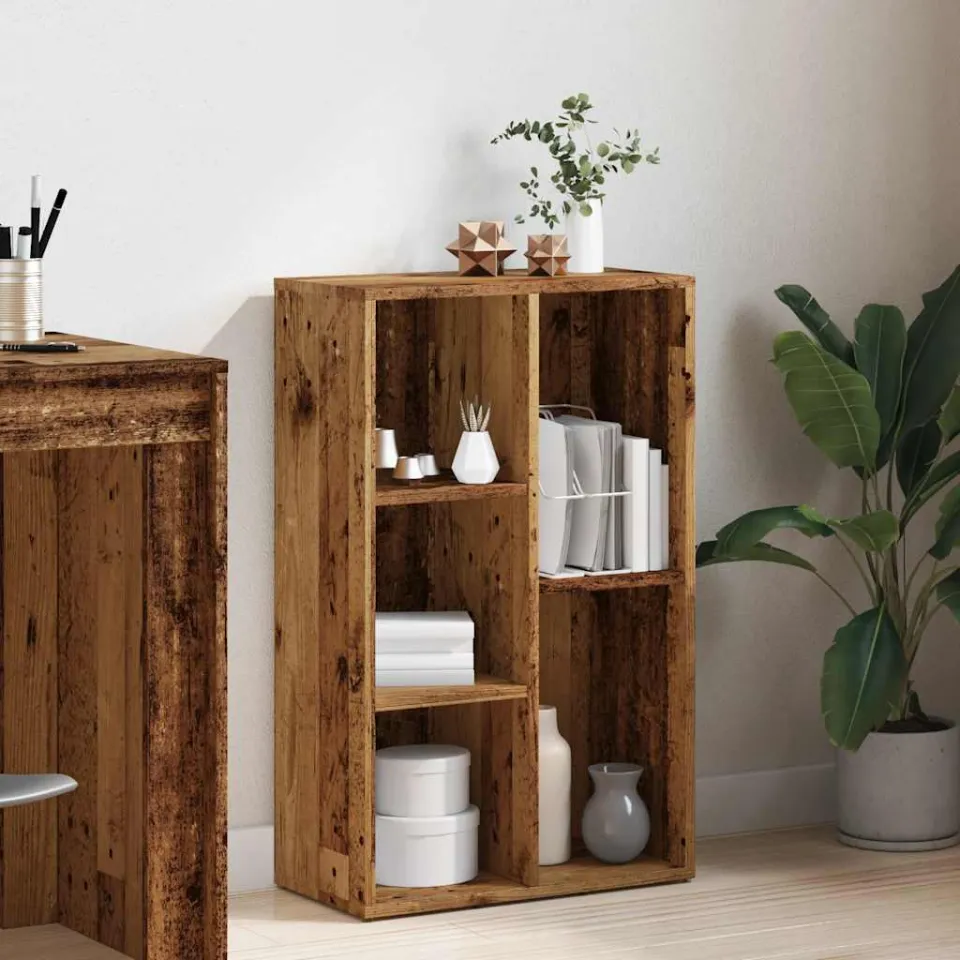 vidaXL Boekenkast 50x25x80 cm bewerkt hout oud houtkleurig bruin, foto 2