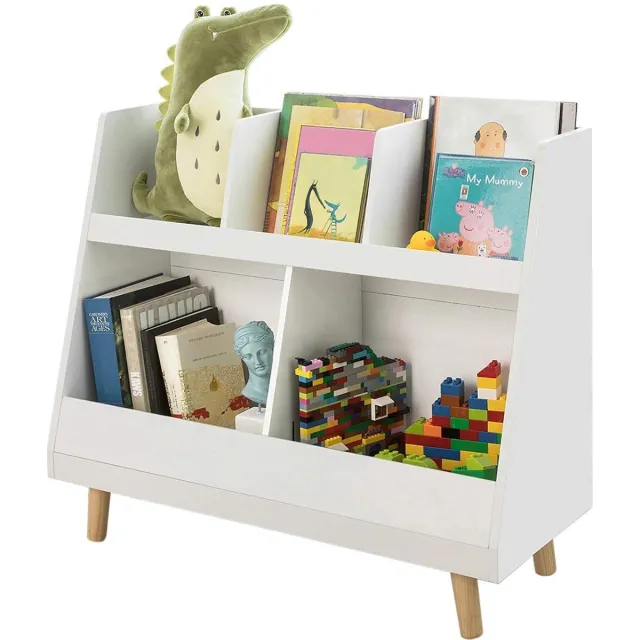 MARA Boekenkast - Opbergkast - Voor kinderen - 5 compartimenten - Wit - 86 x 36 x 77 cm