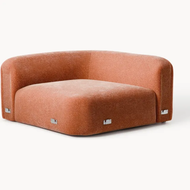Westwing Collection Rond hoekmodule Wolke Terracotta