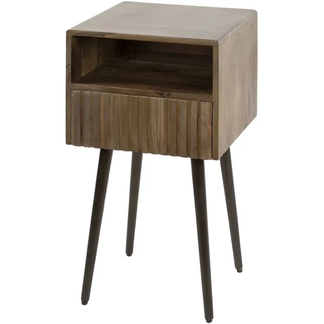 G***-M Giga Meubel Nachtkastje Carve - Bruin Acaciahout - 35x35x61cm