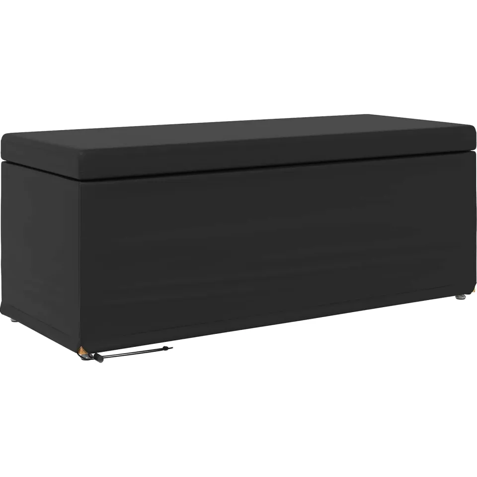vidaXL Kruk Zwart 101 x 41 x 40 cm Nepleer en Gefabriceerd Hout, foto 4